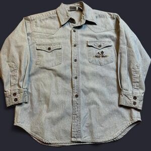 Vintage looney tunes acme kids thick denim button shirt‎ size kids medium